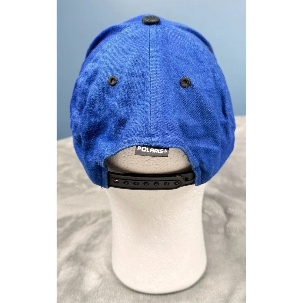 Polaris RMK Rocky Mtn King Snapback Hat Blue Black Snowmobile Cap